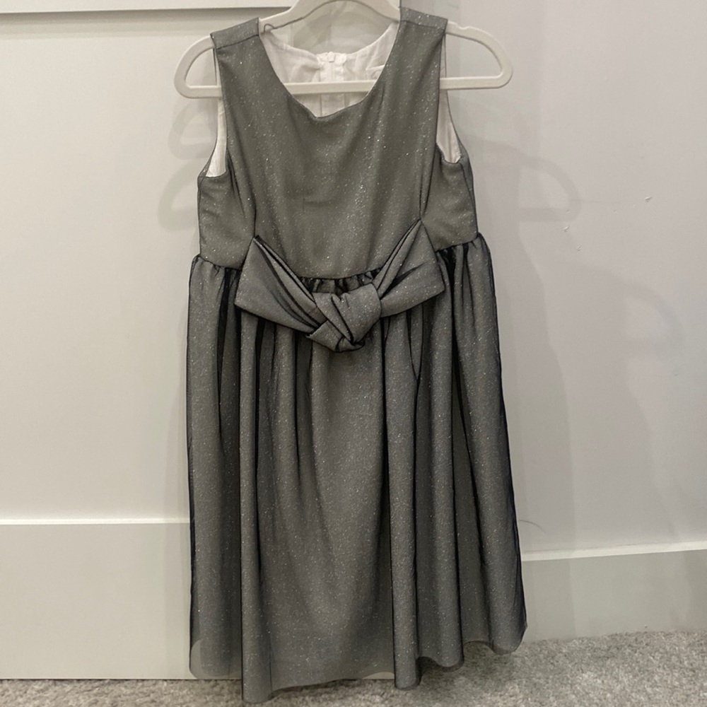 Light black Holiday Dress with tulle over a shimmery sparkle cotton fabric